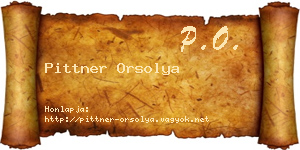 Pittner Orsolya névjegykártya